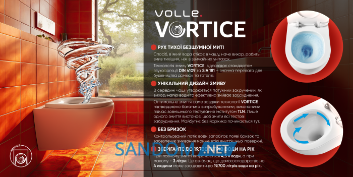 LIBRA 2.0 vortice підвісний унітаз, сидіння duroplast