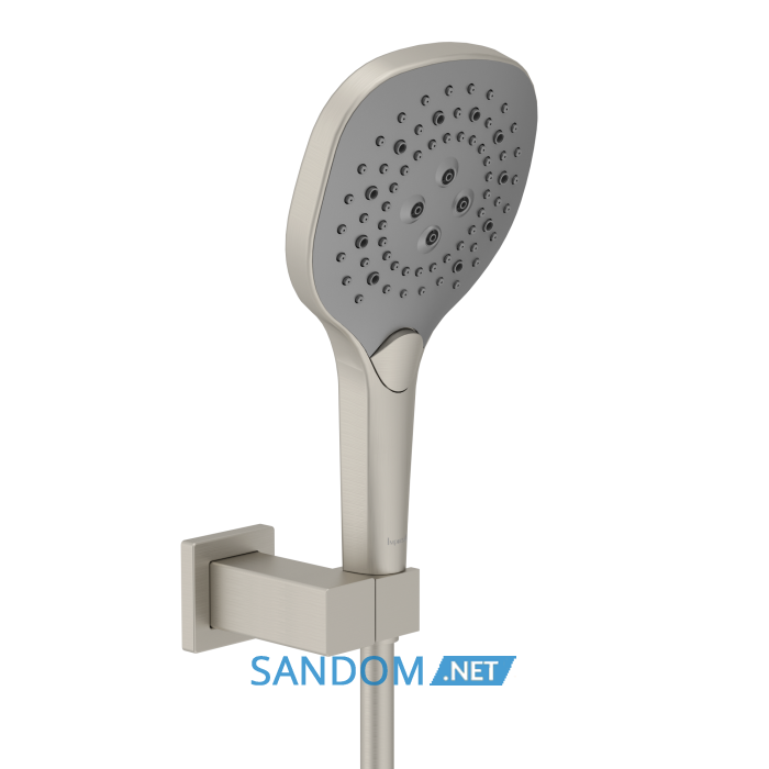 BILOVEC душовий гарнітур (лійка, тримач, шланг PVC), брашований нікель