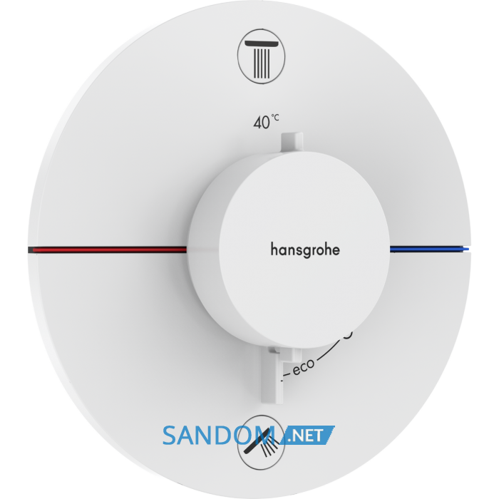 SHOWER SELECT COMFORT S термостат для 2х споживачів, ПМ, колір  білий матовий