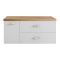 VICTORIA BASIC MODULAR комплект 89см: тумба 59см під накладний умивальник; модуль 30см із дверцятами; стільниця89 см; колір:білий/білий/дуб