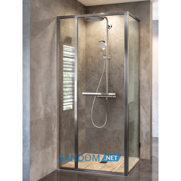 CRUZE душова кабіна 90*90*200см, тип дверей COME IN, профіль  хром, прозоре скло
