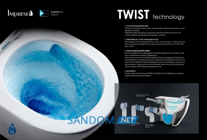VLTAVA унітаз підлоговий з бачком (62,5*39*84,5 см, twist, сидіння duroplast), чорний матовий