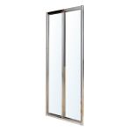 Двері bifold 80*195см, профіль хром, скло прозоре