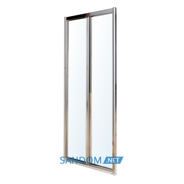 Двері bifold 90*195см, профіль хром, скло прозоре