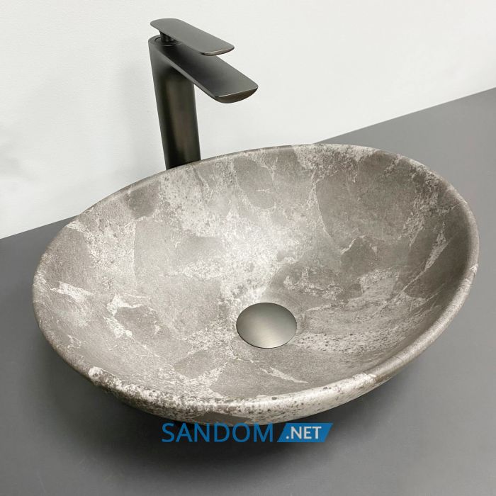 Умивальник накладний VBI PARMA DARK GREY STONE MATT 42x34