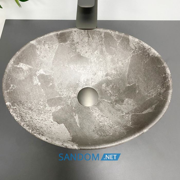 Умивальник накладний VBI PARMA DARK GREY STONE MATT 42x34