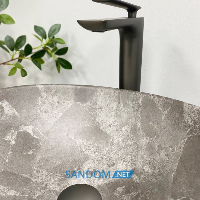 Умивальник накладний VBI PARMA DARK GREY STONE MATT 42x34