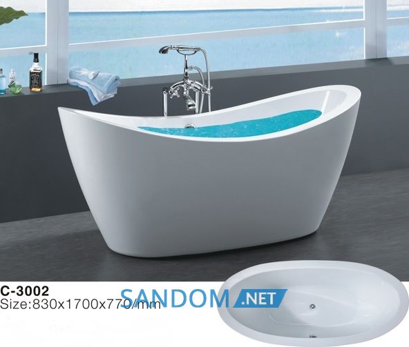 Ванна акриловая Atlantis 170x83 C-3002 отдельностоящая