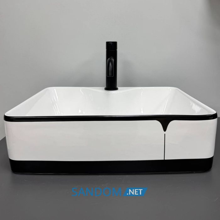 Умивальник накладний VBI FORLI BLACK LINED 48x37