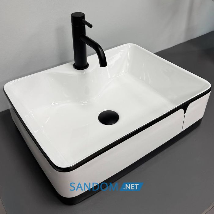 Умивальник накладний VBI FORLI BLACK LINED 48x37