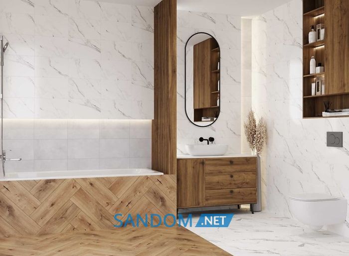 Плитка для стін Cersanit Arctic stone white glossy 25x40
