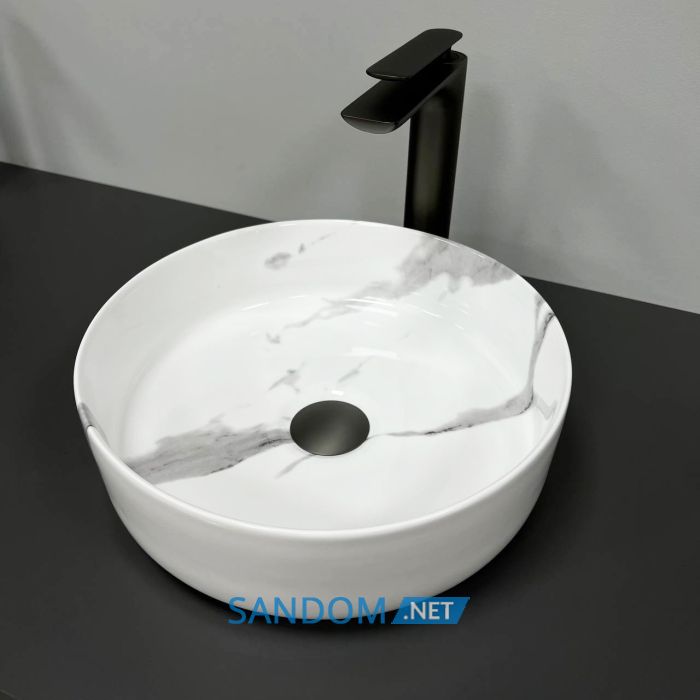 Умывальник накладной VBI PRATO MARBLE NATURE GLOSSY 36x36
