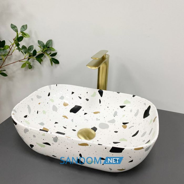 Умивальник накладний VBI RAVENNA TERAZZO GLOSSY 46x32,5