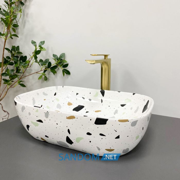 Умивальник накладний VBI RAVENNA TERAZZO GLOSSY 46x32,5