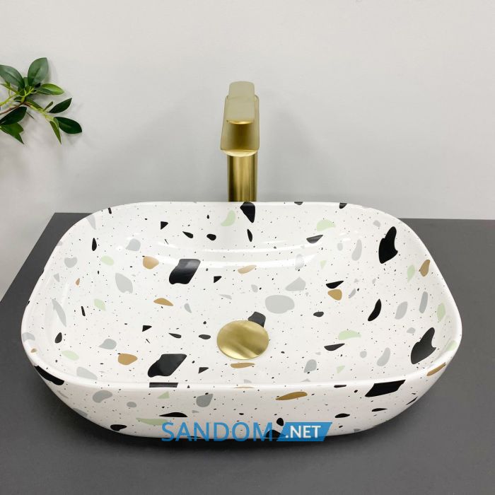 Умивальник накладний VBI RAVENNA TERAZZO GLOSSY 46x32,5