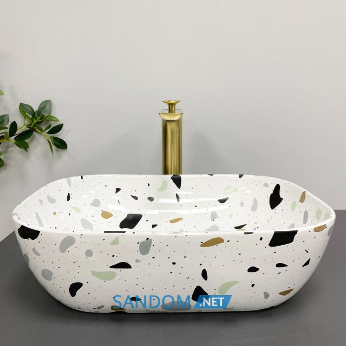 Умивальник накладний VBI RAVENNA TERAZZO GLOSSY 46x32,5