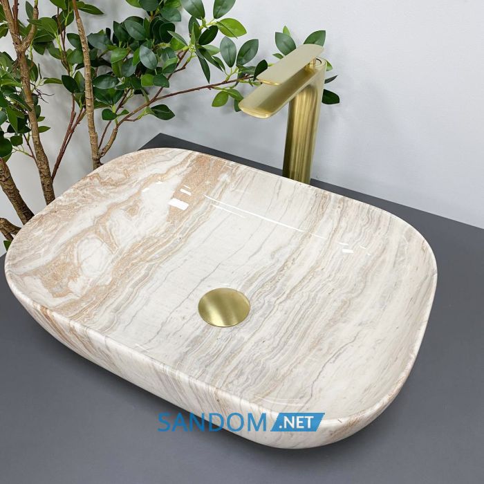Умывальник накладной VBI RAVENNA TRAVERTINE GLOSSY 46x32,5