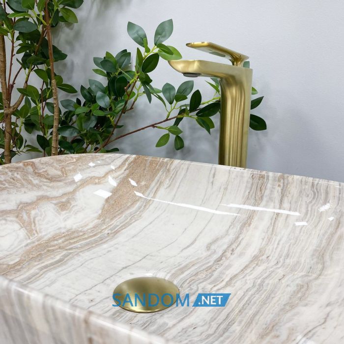 Умывальник накладной VBI RAVENNA TRAVERTINE GLOSSY 46x32,5