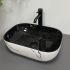 Умывальник накладной VBI RAVENNA WHITE BLACK MARMO 46x32