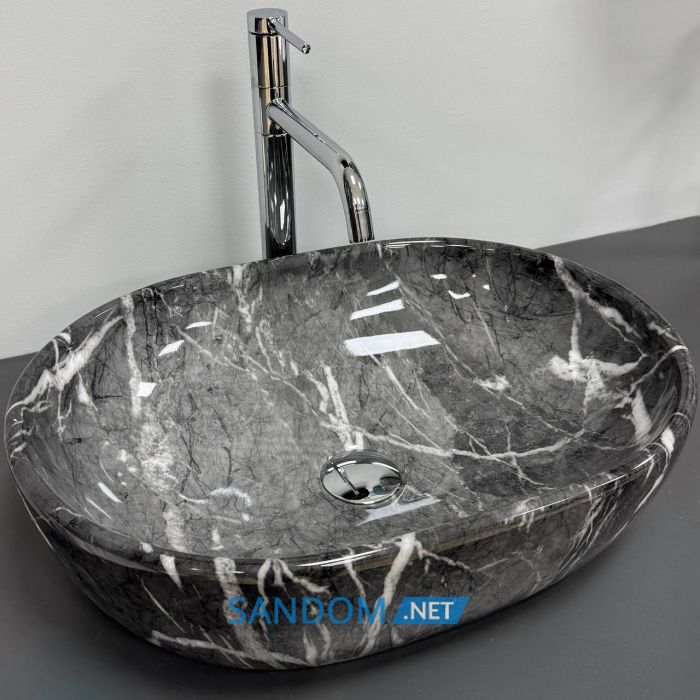 Умивальник накладний VBI MODENA S BLACK ONYX 48x35