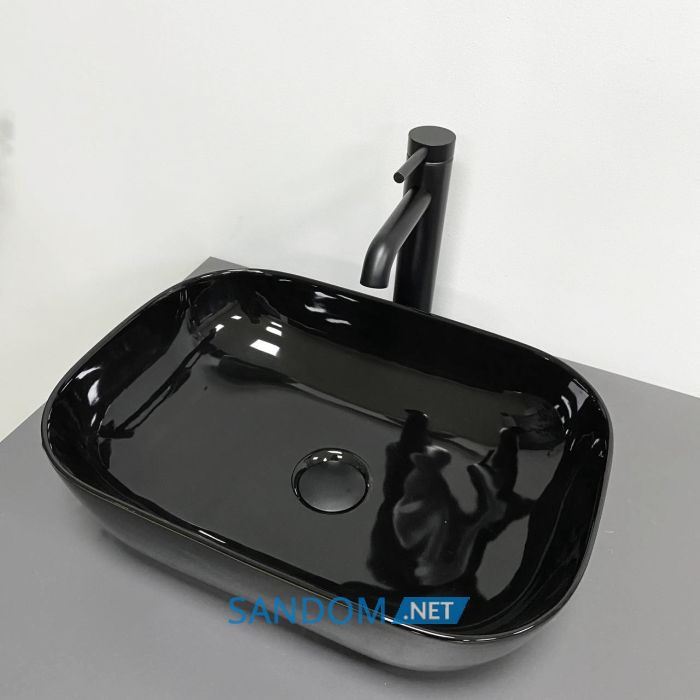 Умивальник накладний VBI RAVENNA BLACK GLOSSY 45x32,5