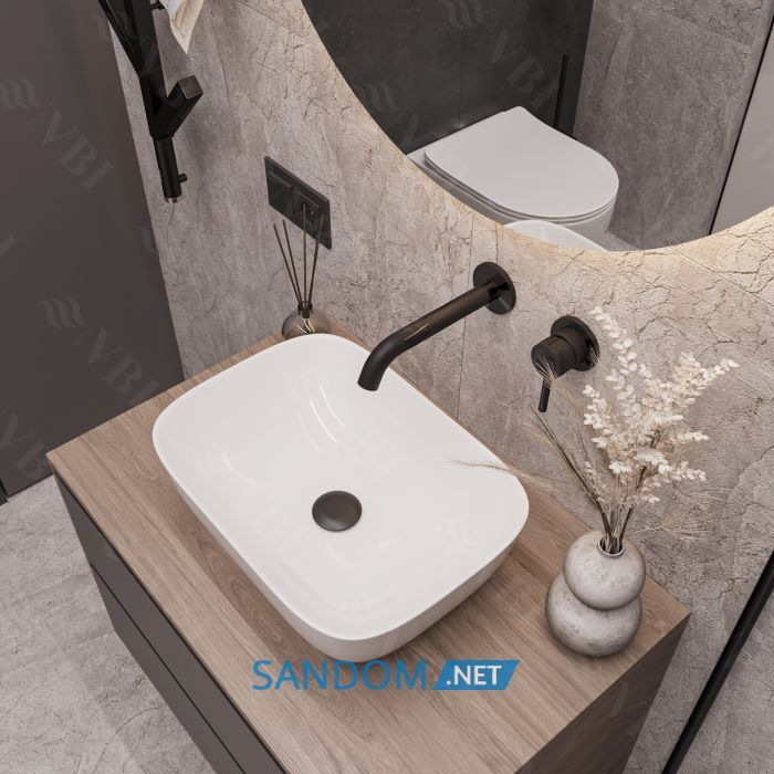 Умывальник накладной VBI RAVENNA WHITE 45,5x32,5