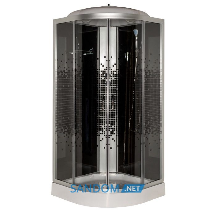 Гидробокс Vivia 61 BF RC Black Puzzle 90х90х210 на мелком поддоне