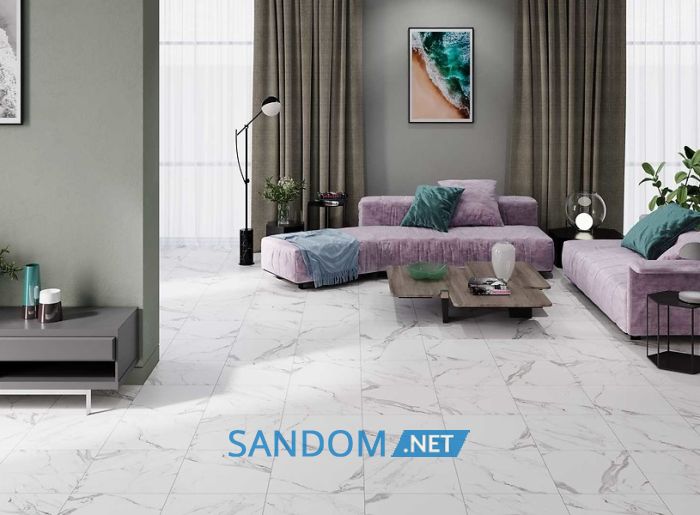 Плитка для підлоги Cersanit Arctic stone white matt 42x42