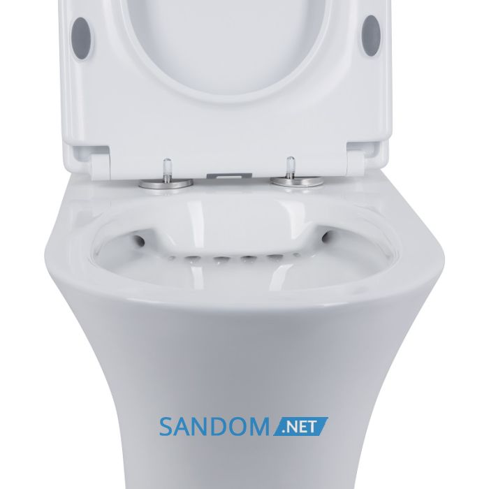 Унитаз-компакт Qtap Presto безободковый с сиденьем Soft-close QT24221217AW