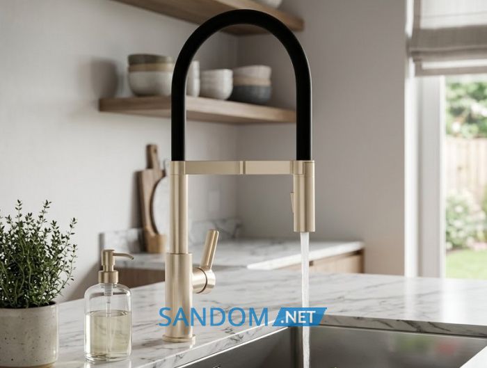 Смеситель для кухни Imprese BOA WS ZMK382509345 с гибким изливом и подключением питьевой воды