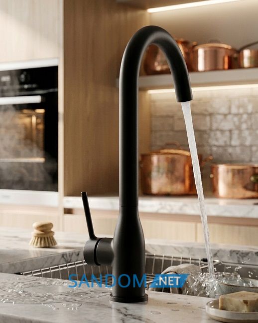 Смеситель для кухни Imprese Kucera f03403410AB, черный матовый