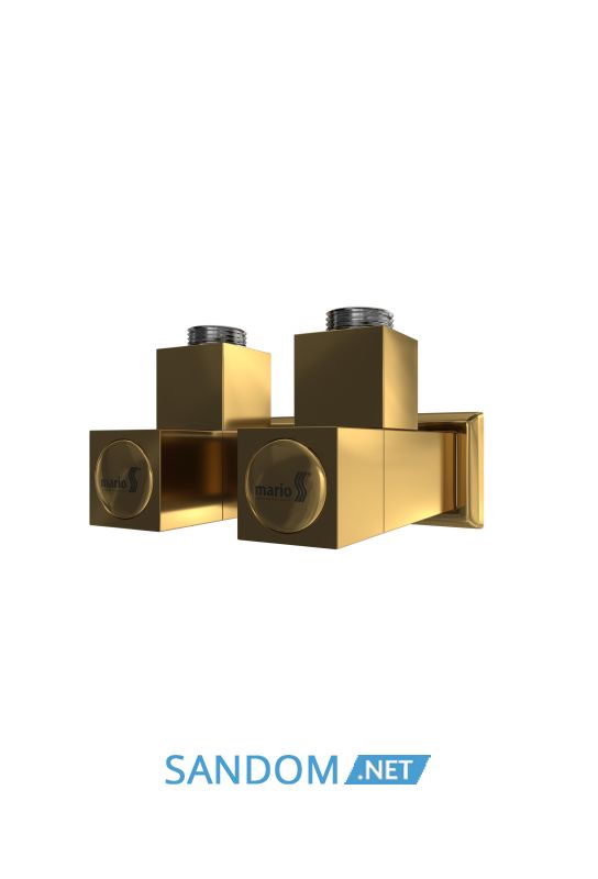 Кран для полотенцесушителя Марио угловой квадратный, G1/2" 2шт