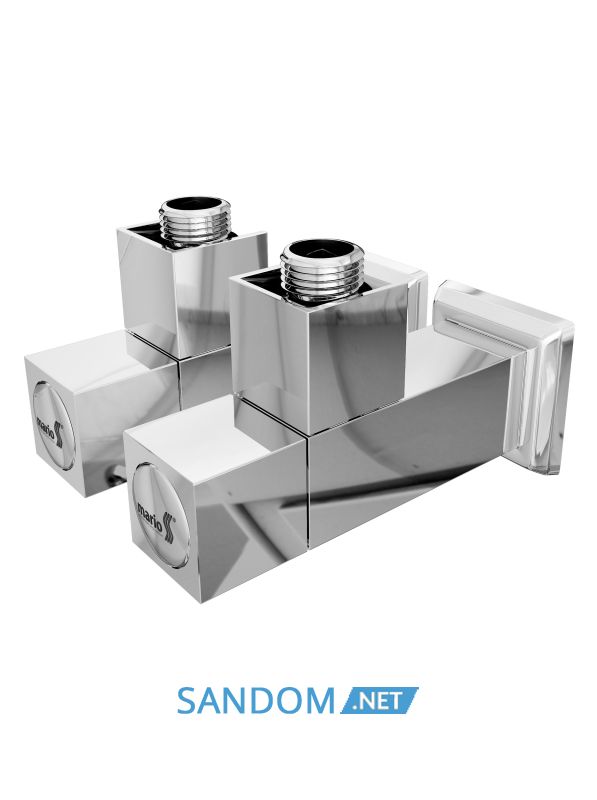Кран для полотенцесушителя Марио угловой квадратный, G1/2" 2шт