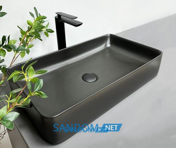 Умывальник накладной VBI TRIEST BLACK MATT 60,5x35,5